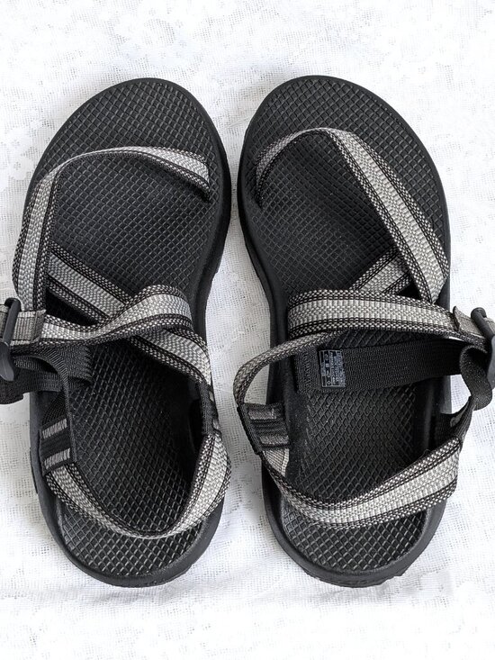 NEW Men\'s Chaco Z Cloud Adjustable Strap Hiking Gray Black Sandals Size 10 main image 5
